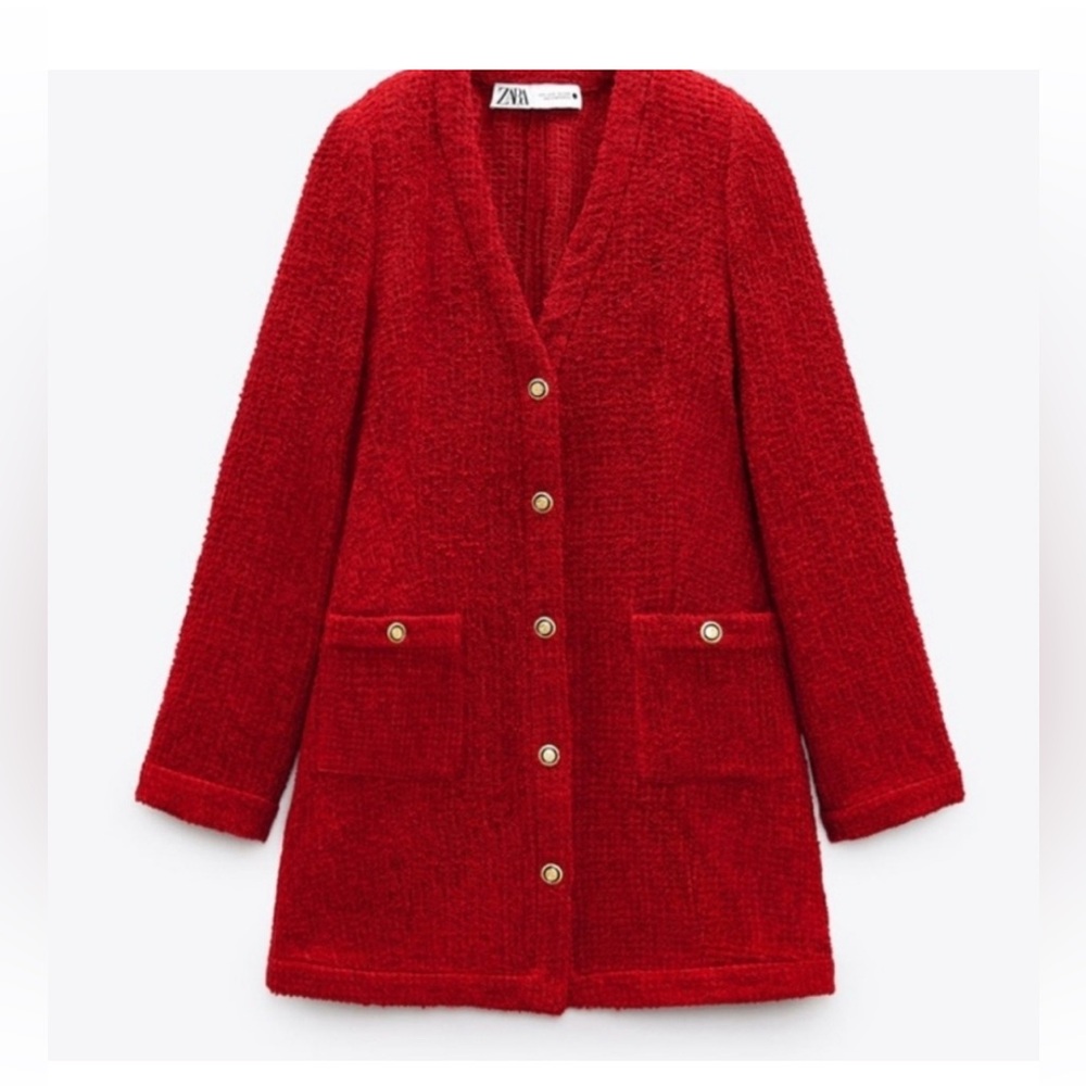 Zara weave red dress